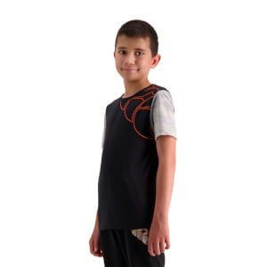 Kids Militia Contrast Short Sleeve T-Shirt in Black