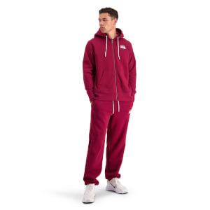 Mens Full Zip Hooded Sweatshirt in Maroon