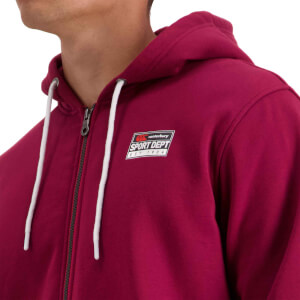 Mens Full Zip Hooded Sweatshirt in Maroon