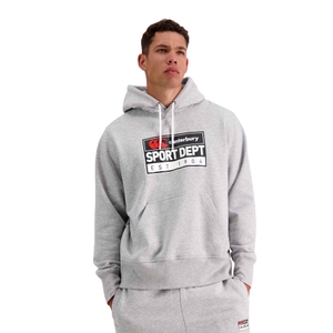 Mens Over Head Hooded Sweatshirt in Grey-XS