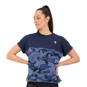 Womens Militia Box T-Shirt in Navy-8