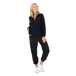 WOMENS OF NZ 1/4 ZIP FLEECE HOODIE - BLACK