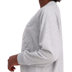WOMENS OF NZ RAGLAN EMBOSHORT SLEEVE CREW SWEAT - GREY