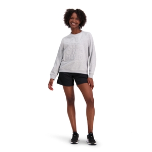 WOMENS OF NZ RAGLAN EMBOSHORT SLEEVE CREW SWEAT - GREY