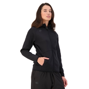 WOMEN'S VAPODRI FULL ZIP TEMPO HOODED SWEATSHIRT IN JET BLACK