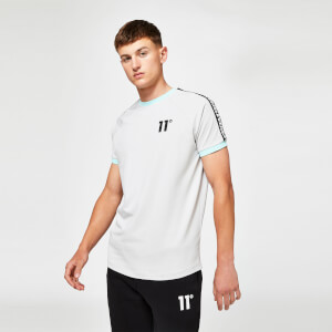 Ring-T-Shirt mit Markenstreifen – weißgrau/gletscherfarben