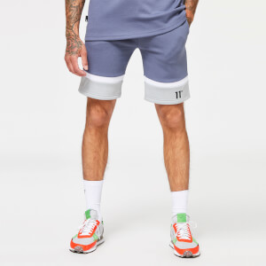 Contrast Fabric Cut & Sew Panel Sweat Shorts – Twister Grey / Titanium Grey / White