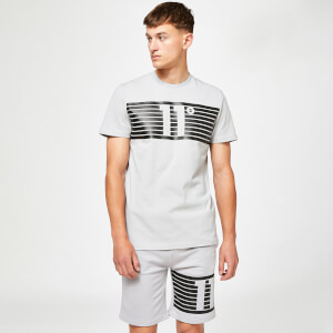 Placement Stripe Logo Short Sleeve T-Shirt – Vapour Grey / Black