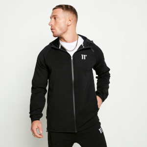 11 Degrees Zip Detail Track Top with Hood - Black