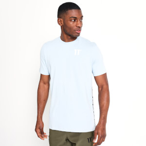 Markenstreifen-T-Shirt – tief himmelblau