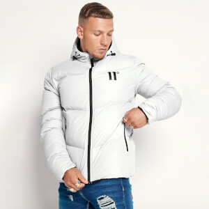 Large Panelled Puffer Jacket – White