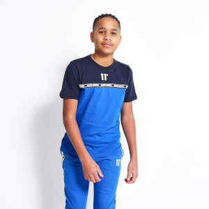 Camiseta con cinta cortada y cosida – Azul marino/Azul Skydiver