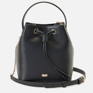 DKNY Women s Bryant Drawstring Bucket Bag Black Gold
