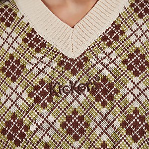 Women's Gingham Cropped Knit Vest