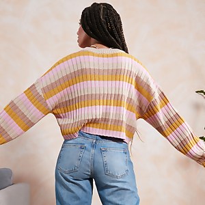 Women's Stripe Cropped Knit Multi