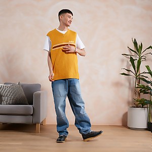Men's Yellow Knit Vest - S