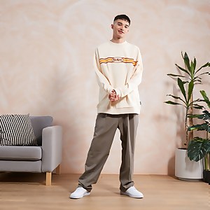 Men's Ecru Chest Logo Sweatshirt - XS