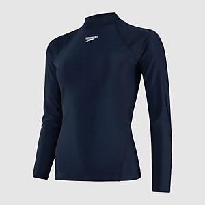 T-shirt rashguard Femme Essential Manches longues bleu marine/blanc