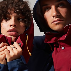 Unisex Tempest 89 Waterproof Jacket - Dark Red / Dark Blue