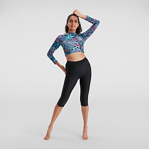 Langärmeliges Rash Top Blau/Schwarz für Damen - XXS