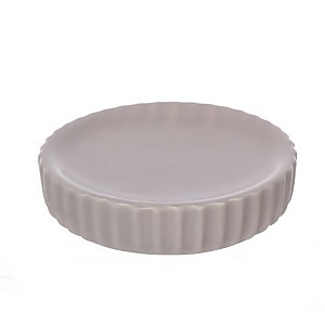 Ceramic Soap Dish - Grey Ridged