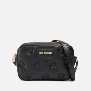 Love Moschino Heart Quilted Faux Leather Camera Bag