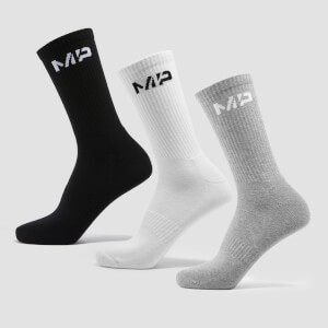 MP ženske sportske čarape (3 komad u paketu) – crna/bijela/sivi lapor