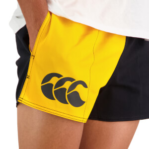 CANTERBURY Men's COTTON TWILL HARLEQUIN SHORT WITH POCKETS - GOLD/BLACK