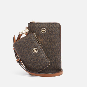 MICHAEL Michael Kors Women s Heritage Medium Pouch Lanyard Brown Acorn TheHut