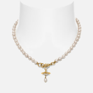 Vivienne Westwood Aleksa Gold-Tone Brass and Preciosa Pearl Necklace
