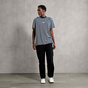 Men's Navy and Beige T-Shirt - Navy/Beige