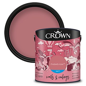 Crown Matt Emulsion Paint Rhubarb Rose - 2.5L
