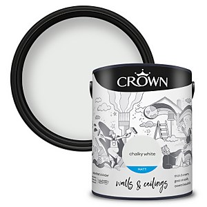 Crown Matt Emulsion Paint Chalky White - 5L