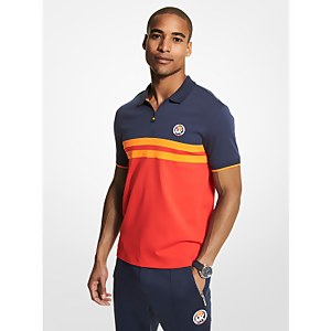 MK X ellesse Striped Cotton Polo Shirt - 2XL