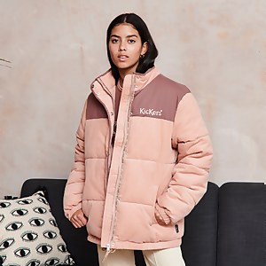 Women s Dusty Pink Cord Puffer Jacket Pink XS