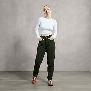Women's Cord Trousers Green - 26