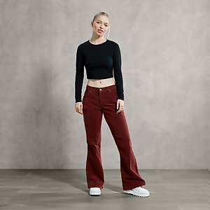 Women's Velvet Flares Brown - 32