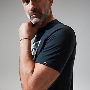 Men's Grey Fangs Peak Short Sleeve Tee Black