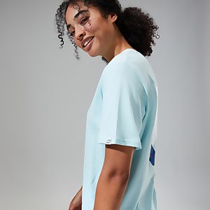 Boyfriend Dolomites MTN Short Sleeve Tee für Damen - Hellblau
