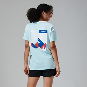Boyfriend Dolomites MTN Short Sleeve Tee für Damen - Hellblau