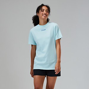Boyfriend Dolomites MTN Short Sleeve Tee für Damen - Hellblau