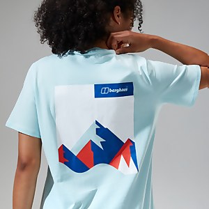 Boyfriend Dolomites MTN Short Sleeve Tee für Damen - Hellblau