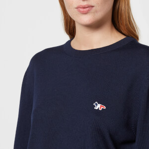 関税込★MAISON KITSUNE★Tricolor Fox Patch Classic R-Neck★ TRICOLOR FOX PATCH CLASSIC R-NECK JUMPER | Maison Kitsuné