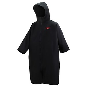 Poncho de change plage Adulte Noir/Rouge