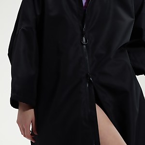 Poncho de change plage Adulte Noir/Rouge