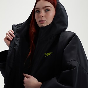 Thermal Dry Change Bademantel für Erwachsene in Schwarz/Grün