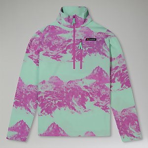 Unisex Prism Print Trango Half-zip Fleece - Light Green/Purple