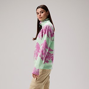 Unisex Prism Print Trango Half-zip Fleece - Light Green/Purple