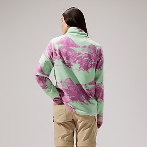 Unisex Prism Print Trango Half-zip Fleece - Light Green/Purple