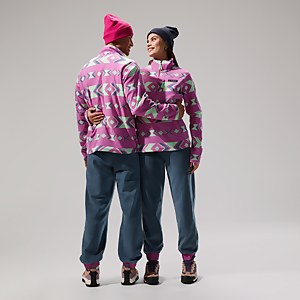 Unisex Prism Print Trango Half-zip Fleece - Purple/Turquoise